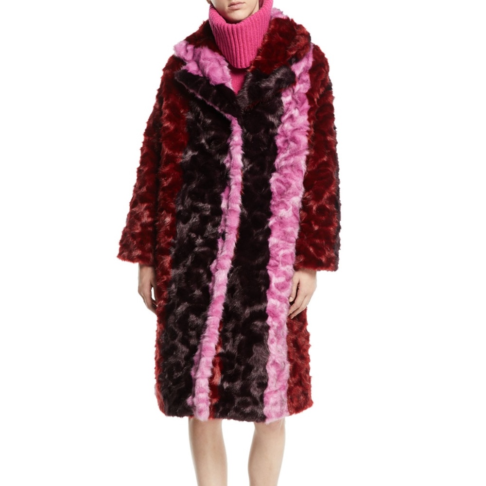 ❌SOLD❌NWT MCQ ALEXANDER MCQUEEN  Faux Fur Coat - Picture 2 of 16